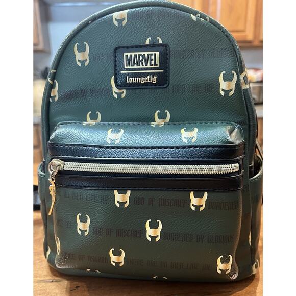 Loungefly Marvel Loki God of Mischief Mini Backpack FYE Exclusive READ main image 7
